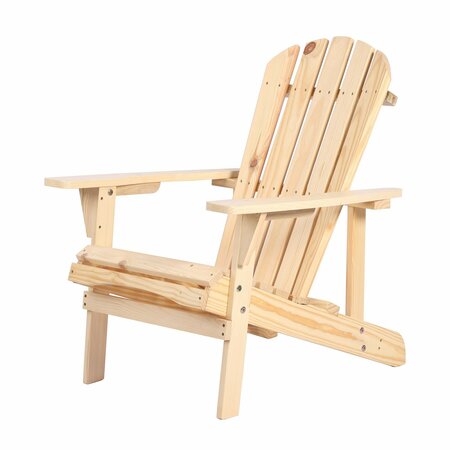 MOOOTTO Adirondack Chair Solid Wood Accent Patio Chair for Backyard, Garden, Lawn and Beach TBZOSW2006NCSW